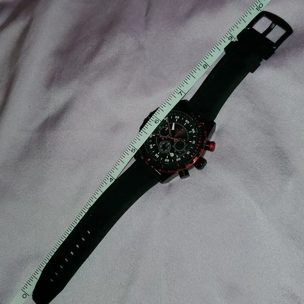 Victory Instruments‎ 8229 Chronograph Black & Red 3 Subdials Men's Large Watch